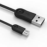 IMKEY Premium 6.5 FT Tangle-Free Micro USB 2.0 Sync Data Fast Charging Cable For Samsung Galaxy S7/ S6 / Edge, S4/ S3/ Note 5 / 4 / 2,Google Nexus,LG,HTC,Nokia,Blackberry And More - (Black)