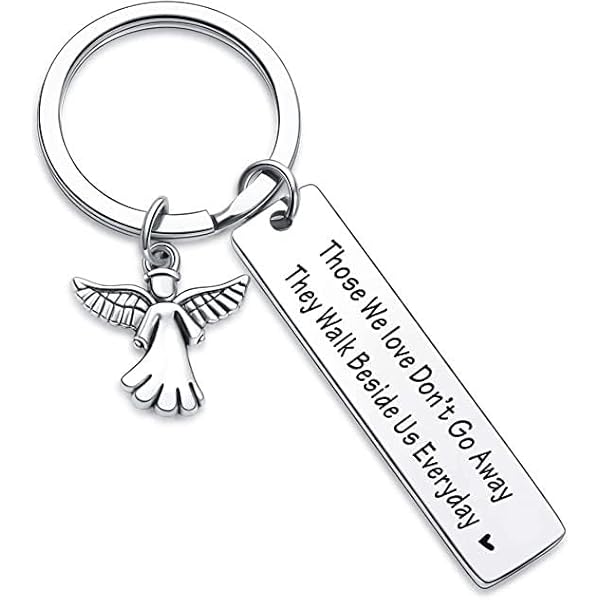 Portachiavi Commemorativo Per Nonno - Con Incisione "Those We Love Don't Go Away" - In Acciaio Inox, Regalo Simpatia