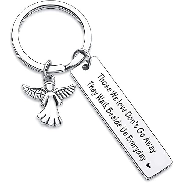Portachiavi Commemorativo Per Nonno - Con Incisione "Those We Love Don't Go Away" - In Acciaio Inox, Regalo Simpatia