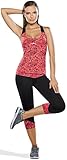 Haby Women's Gym Outfit Activewear Set Printed Top Anti-Cellulite Capri Leggings