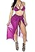 Kisscynest Women's High Waist Strappy Cut Out Bikini Sets Mesh Cover Ups Fuschia XL