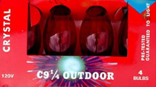 C-9 Red Transparent Christmas Light Replacement Bulbs [C9Tr]