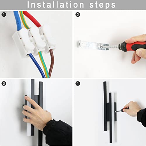 Riserva Wall Light LED Indoor Modern 16 W Warm White 3000 K Black | Wall lamp creative long parallel for living room, corridor, stairs, 40 cm
