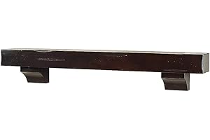 MANTELSDIRECT Breckenridge 60” Fireplace Mantel Shelf with Corbels – Rustic Floating Mantel Shelf for Over Fireplace – Espresso Rustic - Wood Shelf for Wall – Pine Box Construction