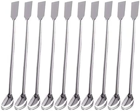 Lab Spoon Spatula RilexAwhile 2 in 1 Laboratory Sampling Spoon Mixing Spatula Stainless Steel 20 cm