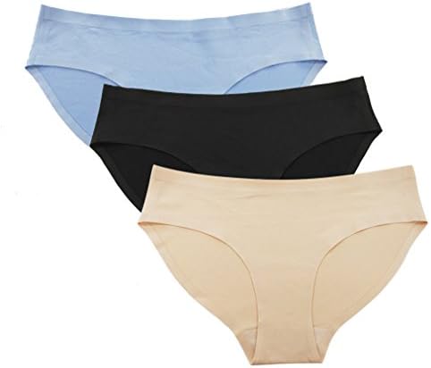 CLOSKIN Womens Hipster Brief Panties Seamless Spandex Underwear 3 Pack