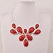 Jane Stone Fashion Gold Tone Bubble Collar Necklace Statement Chunky Jewelry for Women (S-red)