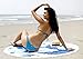 Bonita Beach Collection Round 'Roundie' Beach Towel Thick Terry Cotton with Fringe Tassels - Various Designs & Colors (The Islas Canarias (Tropical Banana Leaf))