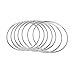 Thin Silver Stainless Steel Bangle Bracelet Set Round (Set of 7)