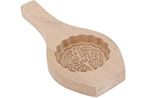 Mooncake Wood, Festival Hand-Pressure Moon Cake Mould with 3D Flower Pattern Eco-Environmental Baking Decoration Tools for Bi