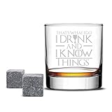 Highball Whiskey Glass - Game of Thrones - I Drink and I Know Things - Drinking Games Glasses for Dad Husband Brother Wife Boyfriend - 10 Oz glass by FOLE INC - Made in USA
