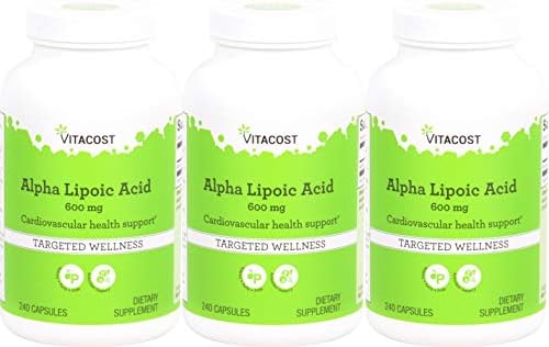 Vitacost Alpha Lipoic Acid -- 600 mg - 240 Capsules - 3PC