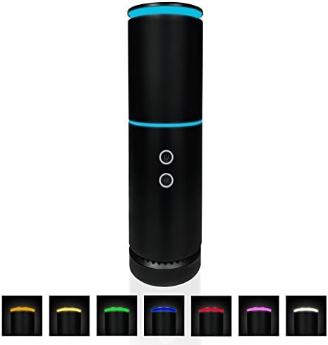 Cordless Aromatherapy Spa Diffuser w/ Built In Bluetooth Speaker - Rechargeable/Portable - 2 Hour Run Time Per Charge Charge - 7 Ambient Lights - 4 Timers - Auto Shutoff - Humidifier - Satin Metal