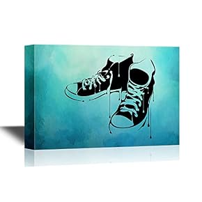 Shoes on Blue Abstract Background