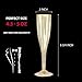 Plastic Champagne Flutes Gold Glitter 50pc ~5oz/130ml Disposable Plastic Wine Glasses - Perfect as Wedding Toast Flutes & Birthday Party Booster