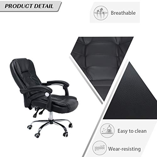 WONdere Office Chair Leather Desk Gaming Chair With Massage Function Adjust Seat Height