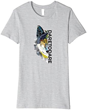 Womens DARE TO DARE - Polygon Wolf Face Print T-Shirt Large Heather Grey