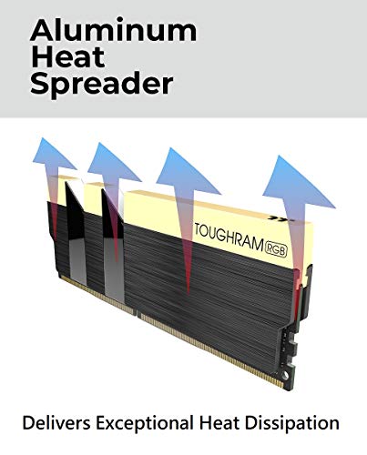 Thermaltake TOUGHRAM RGB White DDR4 3600MHz 16GB (8GB x 2) 16.8 Million Color RGB Alexa/Razer Chroma/5V Motherboard Syncable RGB Memory R022D408GX2-3600C18A