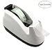 Bolbove Weighted Base, Nonskid Pad Desktop Tape Dispenser for One-Hand Dispensing 1-Inch Core with 1 Roll of Tape (White)