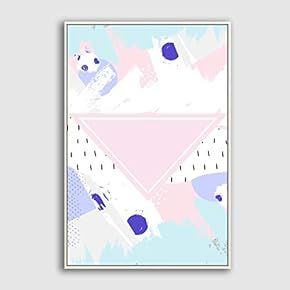 Framed Canvas Wall Art for Living Room, Bedroom Abstract Geometric Pattern Canvas Prints for Home Decoration Ready to Hanging - 16x24 inches