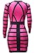 Pretid Women Long sleeve Printing Autumn Yellow Package Hip Night Club Dress