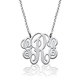 Fancy Sterling Silver Monogram Necklace - Custom Made with Any Initial!