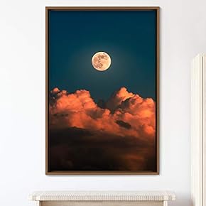 signwin Framed Canvas Wall Art Moon Astronomy &...
