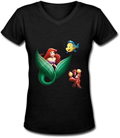 adult The Little Mermaid poster V Neck T Shirt Black XXL