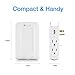 Houzetek Wall Mount Charger, 2 USB Ports & 4 AC Outlets LED Night Light Charging Station, Surge-Protected Power Socket Extender Topside Phone Holders