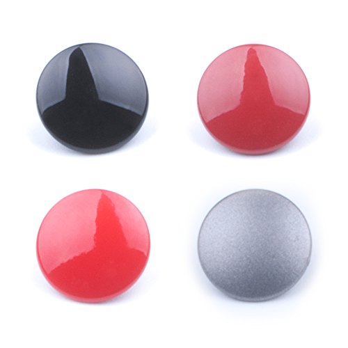 (4 Pack)Soft Metal Shutter Release Button Brass for Fujifilm X100F X-T20 X-PRO2 XPRO-1 X30 X100T X100S X-E2 X-T10 X-E3 for Olympus PEN-F Camera Black Red Dark-red Gray 10mm Convex Surface