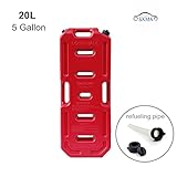 SXMA 20L Portable Gasoline Diesel Fuel Tank with Refueling Pipe 5 Gallon SUV ATV Motorcycle Scooter Car Tanks Jerrycan (red)