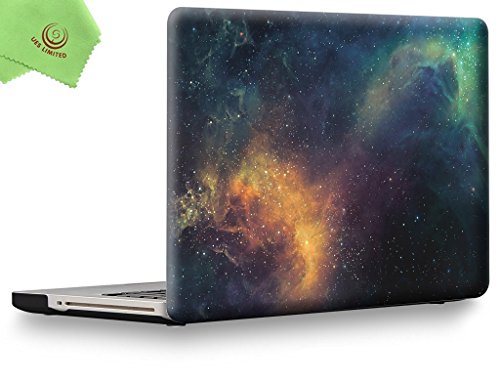 UESWILL Galaxy Pattern Hard Shell Case Cover for MacBook Pro 15" (Non-Retina) (Model:A1286) + Microfibre Cleaning Cloth,Nebula/Green