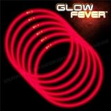 Glow Sticks Bulk 100ct 22' Glow Necklaces with Connectors, for Party Festivals Raves Birthday Wedding, Red