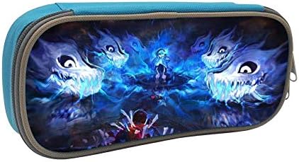 Yuqickng Li Pen Case Under-Tale Sans Homecube Big Capacity Pencil Bag Makeup Pouch Durable Students Stationery With Doub le Zipper Blue