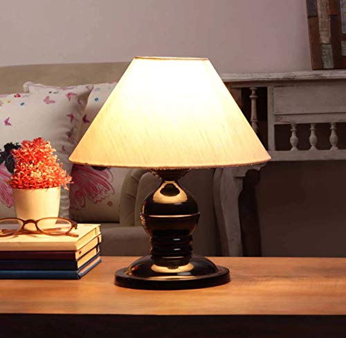 VRCT Khadi Shade and Beautiful Table Lamp for Bedroom and Drawing Room (Black) VRCT Khadi Shade and Beautiful Table Lamp for Bedroom and Drawing Room (Black)