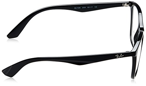 Ray-Ban Men's RX7066 Eyeglasses Shiny Black 52mm