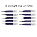 10 Genuine Intrepid Blue Refills for Ion, Roadster, Vice, Penatia Gelicious, and Matrix Pens Gel Ink Refills [ Bulk Pack]