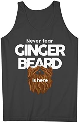 Never Fear Ginger Beard Is Here Hero Funny Men's Tank Top Sleeveless Shirt Black Small