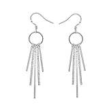 Alicenter(TM) Women's Jewelry 925 Sterling silver SP vintage Five Columns Dangle Earrings