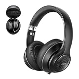 Tribit XFree Tune Bluetooth Headphones Over Ear - Wireless Headphones 40 Hrs Playtime, Hi-Fi Stereo Sound with Rich Bass, Built-in Mic, Soft Earmuffs - Foldable Headset with Carry Case, Black