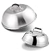 2 Pack Heavy-duty Cheese Melting Dome Set - 18/8 Stainless Steel Griddle Grill Accessories - Durable Round Basting, Steaming Cover - Heat Resistant Handle for Flat Top Griddle Grill Indoor/Outdoor