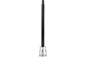 JU JIAN TEC 3/8 Inch Drive Long Torx Bit Socket, T30, Full Polished, Premium CR-V & S2 Alloy Steel Head Made for Auto/Mechanical