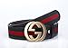 Uneedk Men's 38-mm GG Buckle Italy Leather Belt Green/Red/Green (95cm/37.3inch (28-30), Black Gold) ¡
