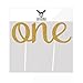 INNORU(TM) 1st First Birthday One Cake Topper Decoration Single Sided Gold Glitter