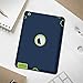 Hocase for iPad 2/3 / 4 Case 9.7”, Rugged Slim Shockproof Silicone Protective Case Cover for 9.7 iPad 2nd / 3rd / 4th Generation （2011-2012 Models） - Navy Blue/Lime Green