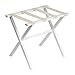 Gate House Furniture Straight Leg Chevron Series Wood Luggage Rack, White/Beige