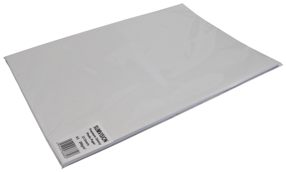 Sumvision Photo Picture Photograph Paper A3 200gm Glossy Photo Paper Premium Professional Gloss Finish Inkjet Printable Photo Paper 25 Sheet Pack