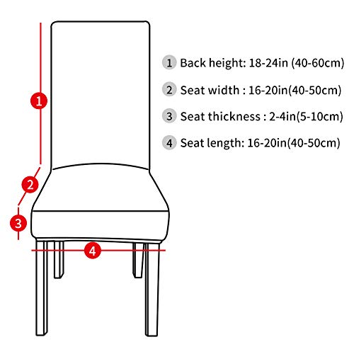 YISUN Stretch Dining Chair Covers Spandex Removable Washable Chair Protector Cover, Santa Claus Pattern Chair Slipcover for Kitchen Dining Room Chairs and Living Room - 6 Pack - Thumbnail 3