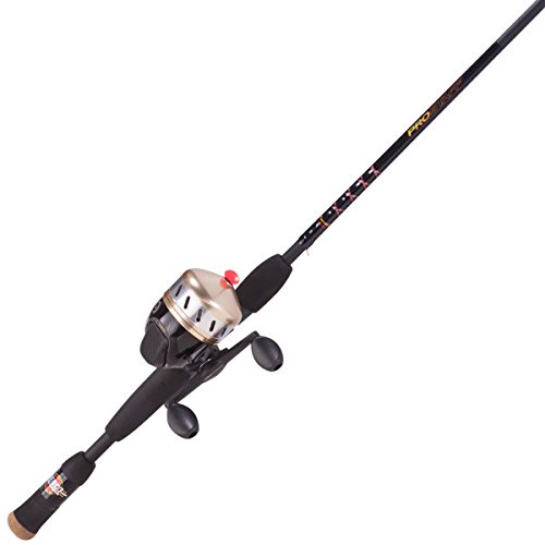 Zebco PS2020-CP Pro Staff Spinning Reel, Pre-Spooled with 8-Pound Line, Black and Gold Finish