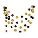 MOWO Glitter Paper Garland Circle Dots Hanging Decor 2'' in Diameter 20-feet in Total(gold glitter,black,3pc)